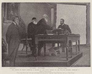 El Príncipe de Gales admitido como miembro de la Royal Society por Sir William Huggins, 6 de febrero de Ralph Cleaver